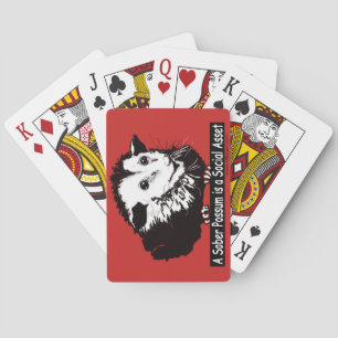 Playing cards with pithy possum picture