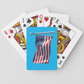 Playing cards with us flag