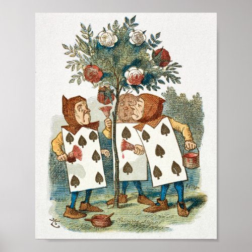 Playing Catds Illustration The Nursery Alice Poster