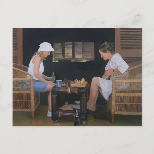 Playing Chess at Goldeneye Postcard