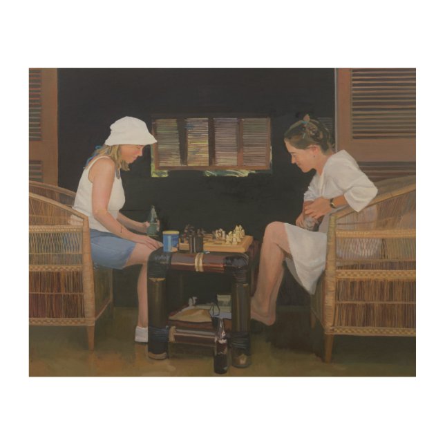 Playing Chess at Goldeneye Wood Wall Decor (Front)