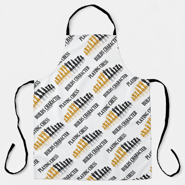 Playing Chess Builds Character Reflective Chess Apron (Front)