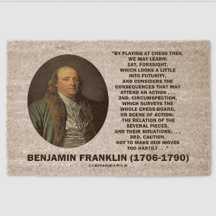 Playing Chess Caution Benjamin Franklin Quote Fiber Doormat