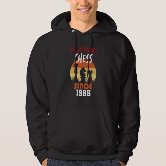 Playing chess since 1985 hoodie (Front)