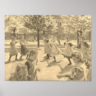PLAYING CHILDREN BY PETER HANSEN POSTER
