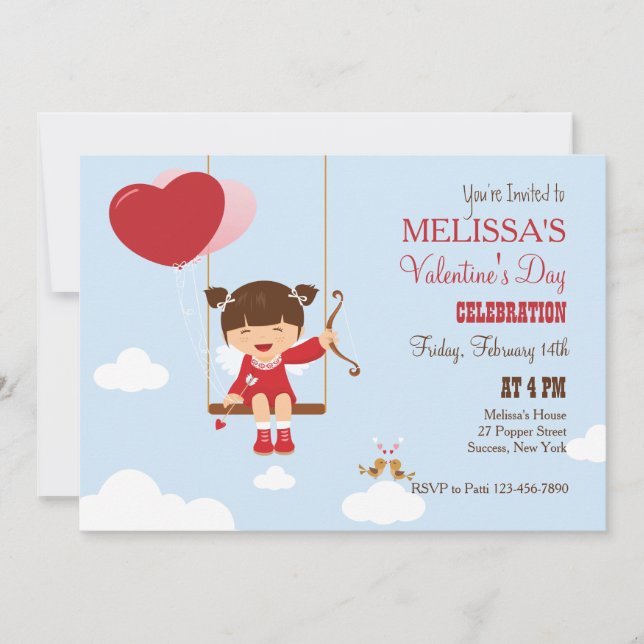 Playing Cupid Valentine's Party Invitation (Front)