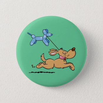 Playing Dog Pinback Button by Iantos_Place at Zazzle
