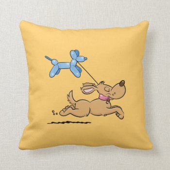 Playing Dog Throw Pillow by Iantos_Place at Zazzle