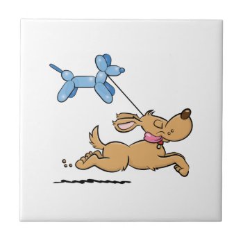 Playing Dog Tile by Iantos_Place at Zazzle