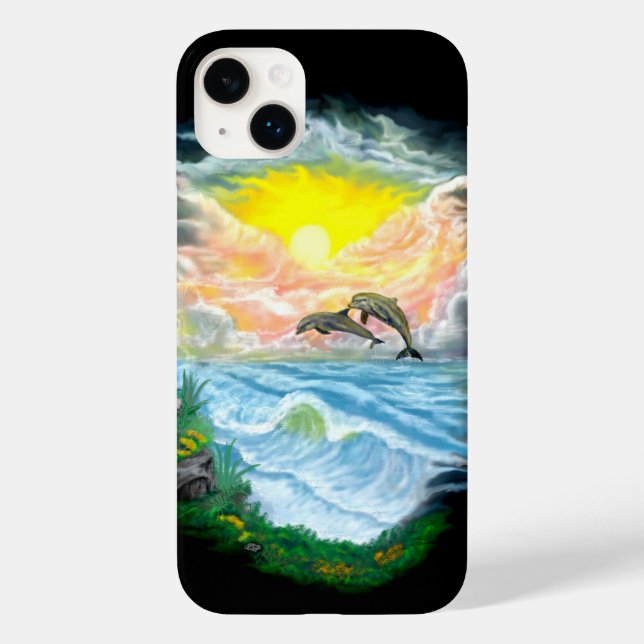Playing Dolphins in the Sunshine Case-Mate iPhone Case (Back)