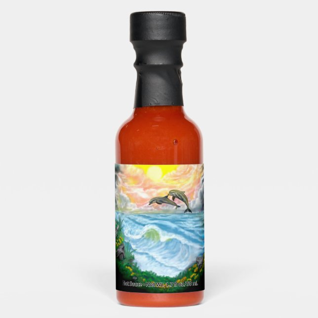 Playing Dolphins in the Sunshine Hot Sauces (Front)