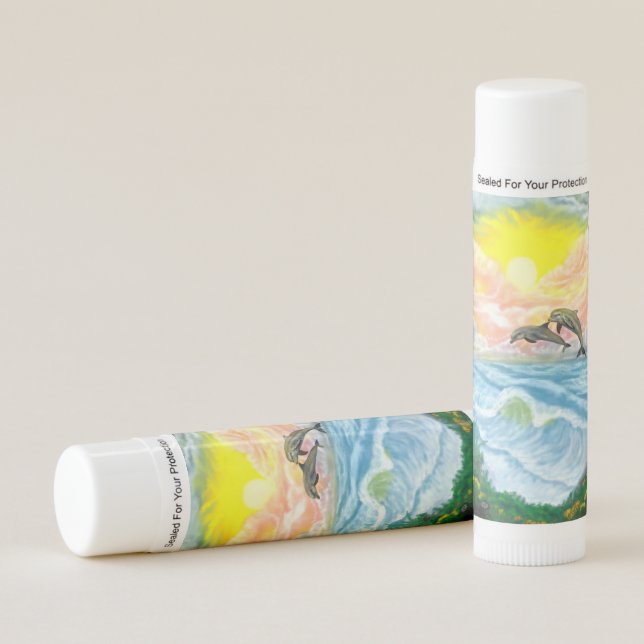 Playing Dolphins in the Sunshine Lip Balm (Front)