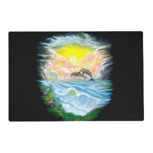 Playing Dolphins in the Sunshine Pet Mat