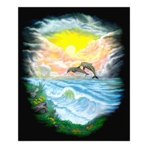 Playing Dolphins in the Sunshine Photo Print