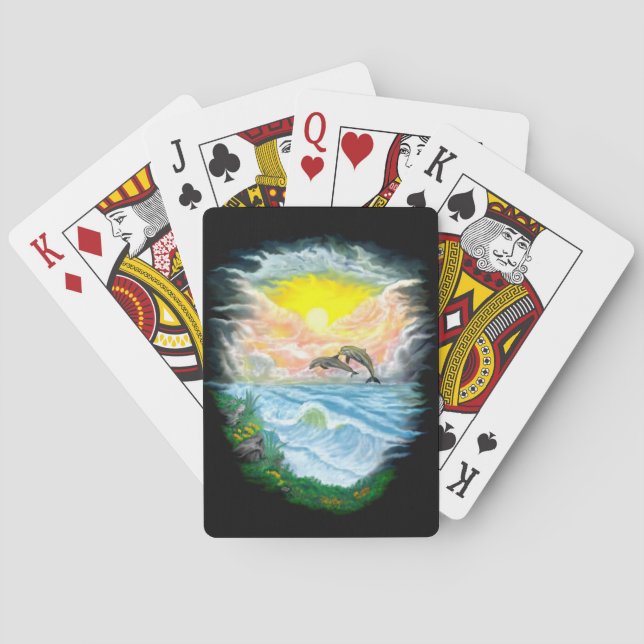 Playing Dolphins in the Sunshine Poker Cards (Back)