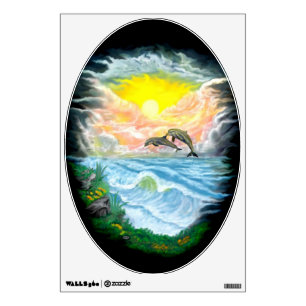 Playing Dolphins in the Sunshine Wall Decal