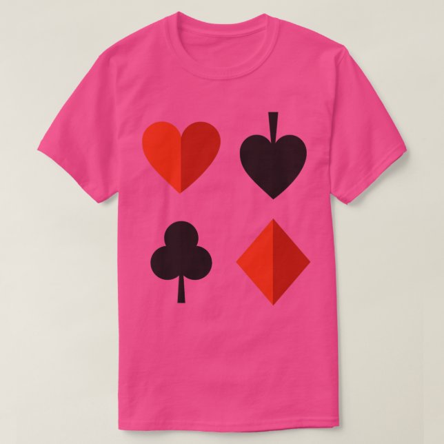 Playing ds Suits Hearts Spades Clubs Diamonds T-Shirt (Design Front)
