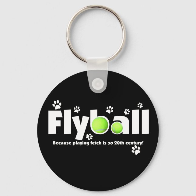 Playing Fetch is 20th Century Flyball Keychain (Front)