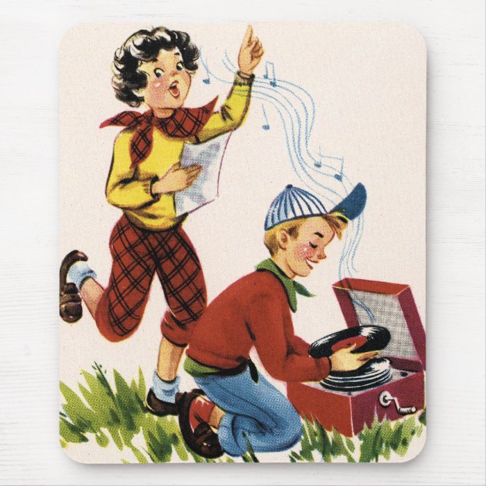 Playing Fifties Records Mouse Pads