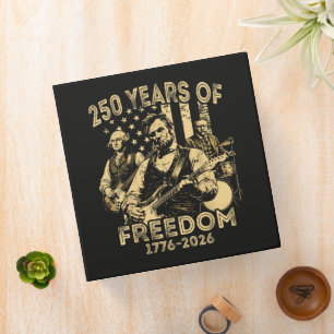 Playing Guitar 4th July 250th Anniversary 3 Ring Binder