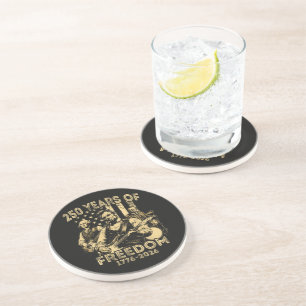 Playing Guitar 4th July 250th Anniversary Coaster