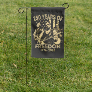 Playing Guitar 4th July 250th Anniversary Garden Flag