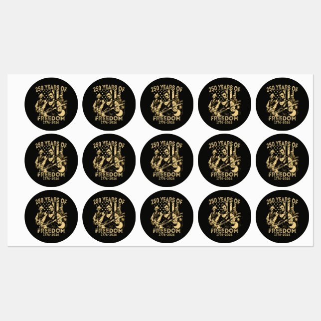 Playing Guitar 4th July 250th Anniversary Labels (Sheet)