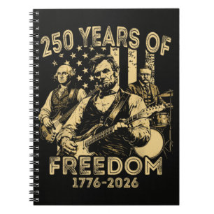 Playing Guitar 4th July 250th Anniversary Notebook