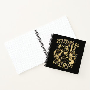 Playing Guitar 4th July 250th Anniversary Notebook