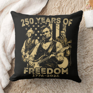 Playing Guitar 4th July 250th Anniversary Throw Pillow
