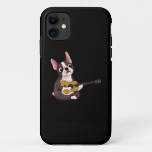Playing Guitar Guitarist Frenchie Bulldog Gift iPhone 11 Case