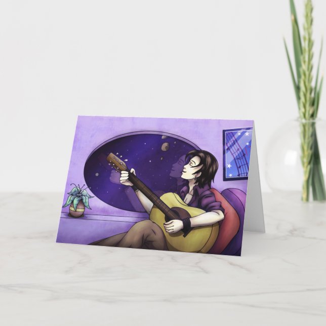 Playing Guitar in Space Card (Front)
