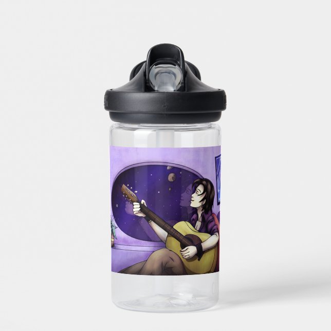 Playing Guitar in Space Water Bottle (Front)