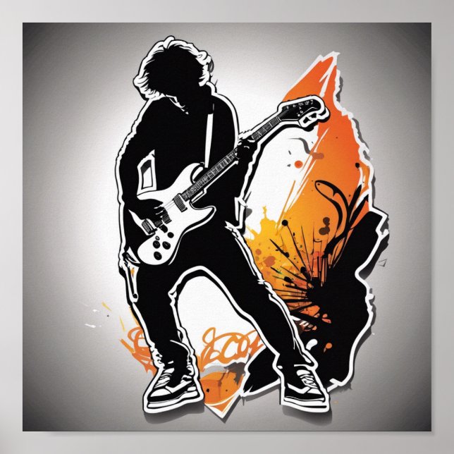 Playing Guitar Poster (Front)