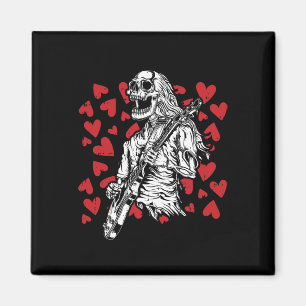 Playing Guitar Valentines Day Cool Rock Musician  Magnet