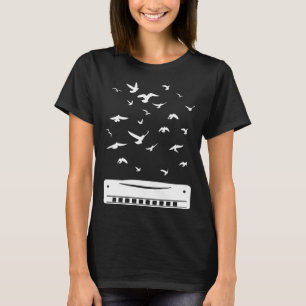 Playing Harmonica Player Harmonica Instrument T-Shirt