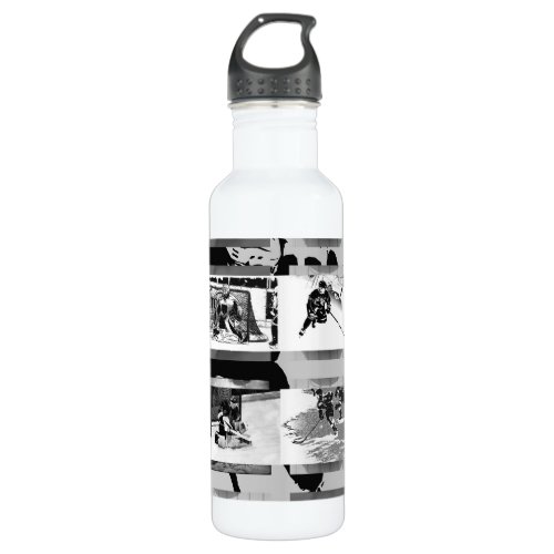 Playing Hockey _ Ice Hockey Players Stainless Steel Water Bottle