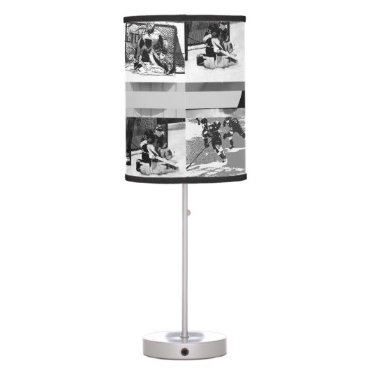 Playing Hockey - Ice Hockey Players Table Lamp (Back)