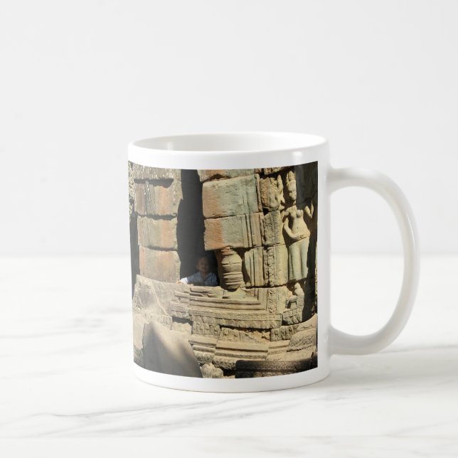 Playing in the Ruins ... Ta Prohm, Cambodia Coffee Mug (Right)