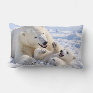 Playing in the Snow Lumbar Pillow