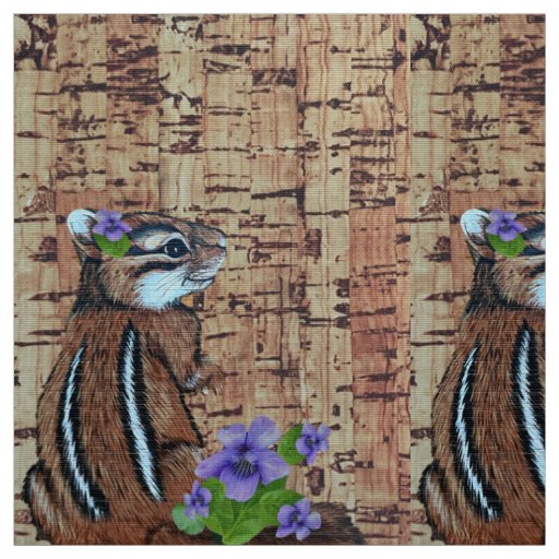 Playing in the Spring violets Fabric