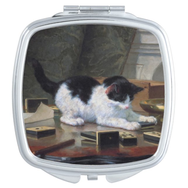 Playing Kitten by Henriëtte Ronner-Knip Compact Mirror (Front)