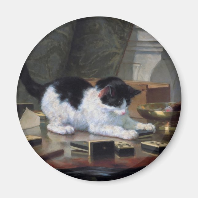 Playing Kitten by Henriëtte Ronner-Knip Magnet (Front)