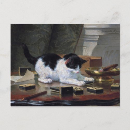 Playing Kitten by Henritte Ronner_Knip Postcard