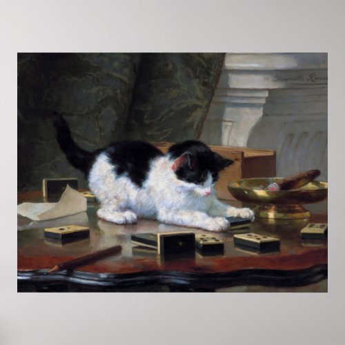 Playing Kitten by Henritte Ronner_Knip Poster