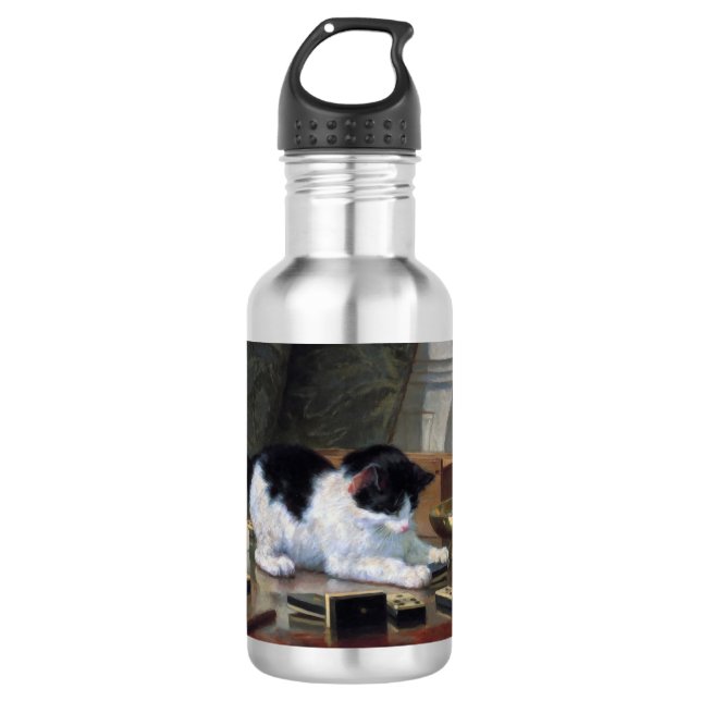 Playing Kitten by Henriëtte Ronner-Knip Water Bottle (Front)