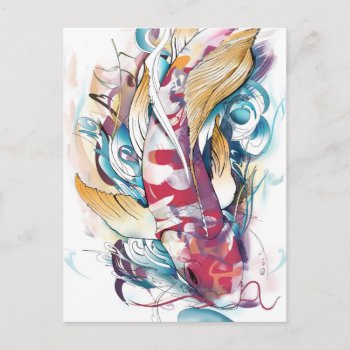 Playing Koi Postcard by the_blue_griffin at Zazzle