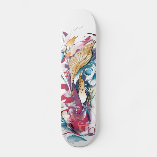 Playing Koi skateboard Deck (Front)