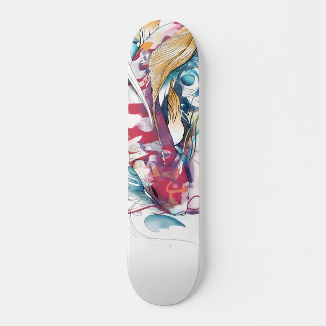 Playing Koi Skateboard Deck (Front)