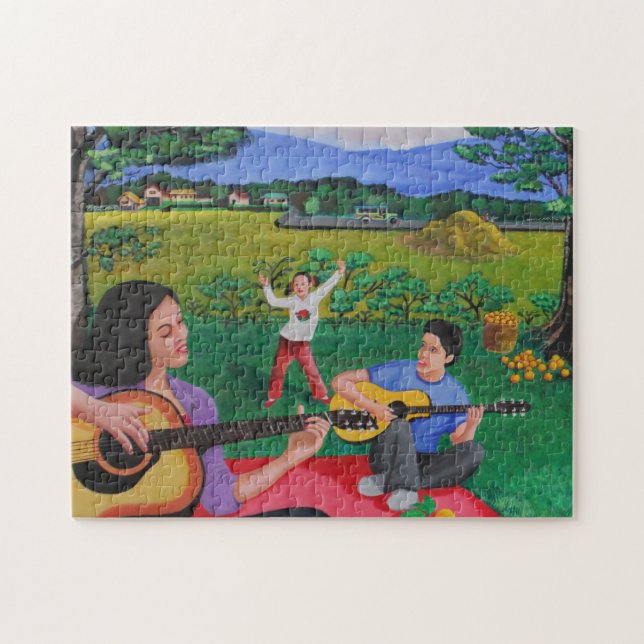 Playing Melodies Under the Shade of Trees Puzzle (Horizontal)